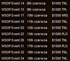 10 turniejów WSOP