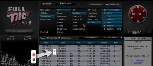 Lobby Full Tilt Poker