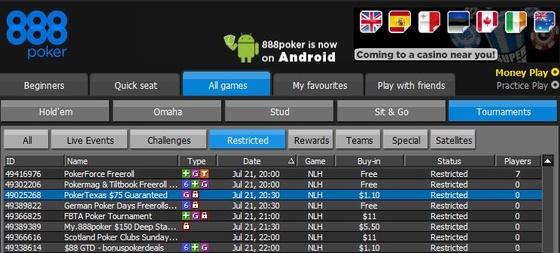 Turniej PokerTexas na 888Poker