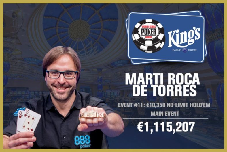 Marti Roca de Torres triumfuje w Main Evencie WSOP Europe