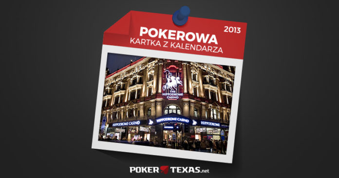 Pięć lat temu rozegrano pierwszy pokerowy turniej w Hippodrome Casino