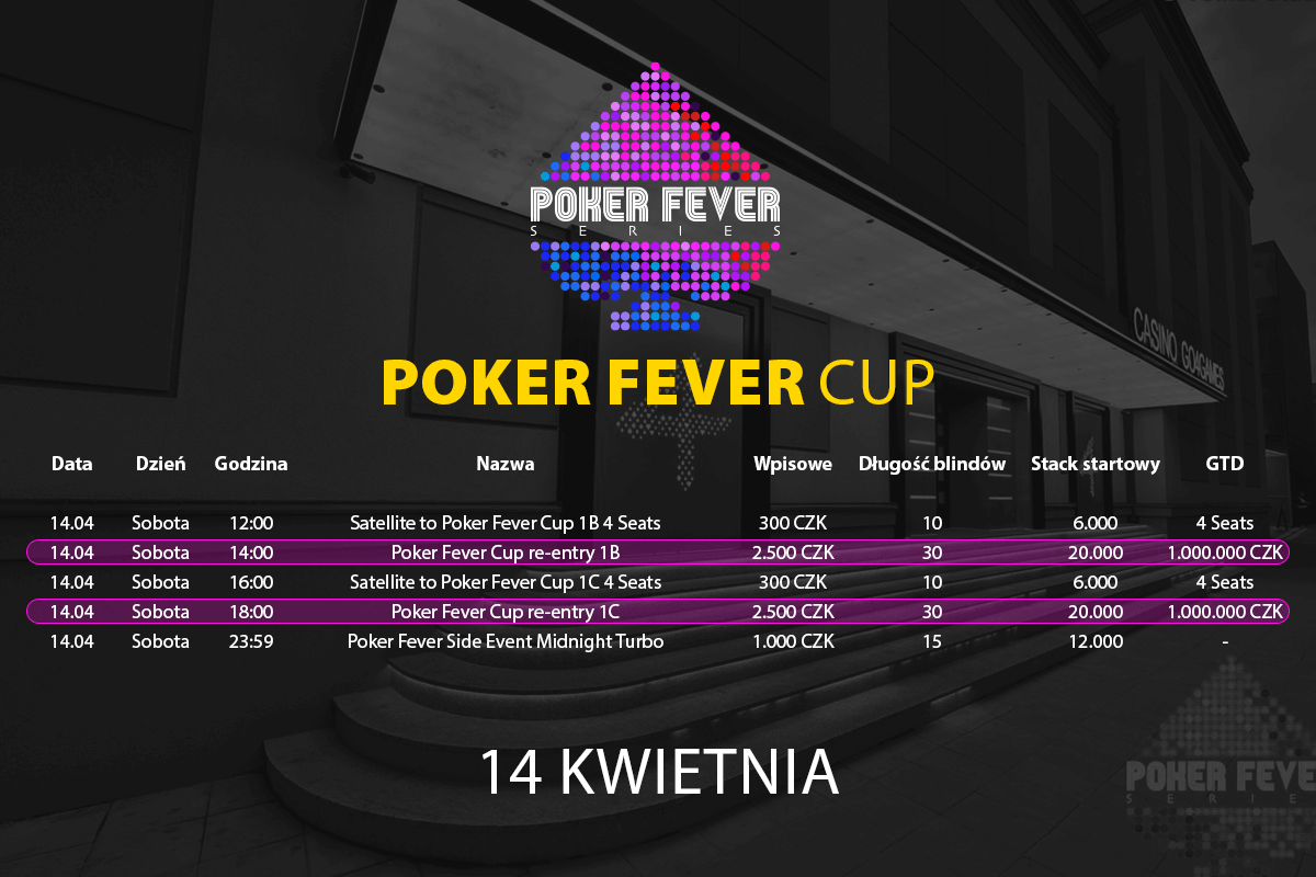 Poker Fever Cup harmonogram sobota