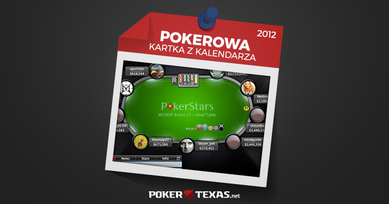 Sześć lat temu Slayer_pol zajął drugie miejsce w jednym z turniejów WCOOP