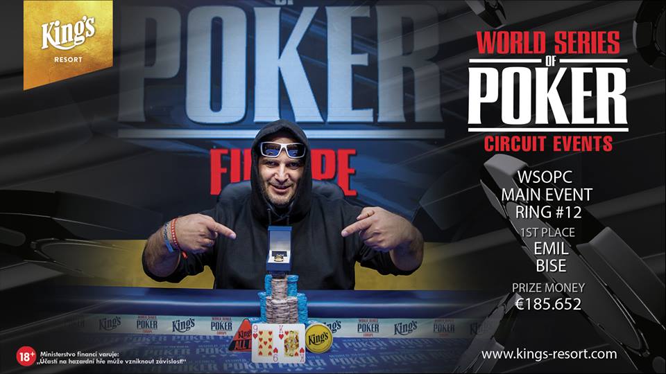 Emil Bise triumfuje w Main Evencie WSOP Circuit Rozvadov