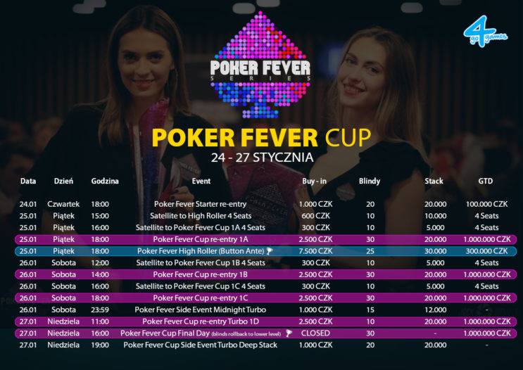 Harmonogram Poker Fever Cup