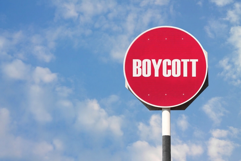 Znak z napisem "Boycott"