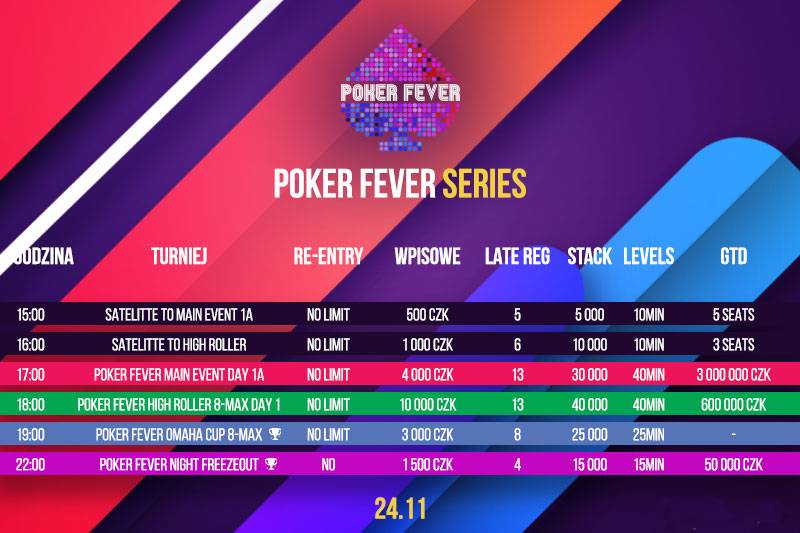 Harmonogram Poker Fever Series - 24.11.2022 r.