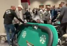 Szaleństwo w turnieju WSOP-C – gracz przewracał stoły! Zadyma na stole WSOP-C