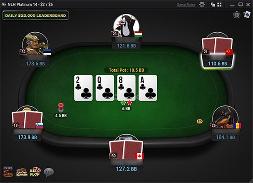 Stół GGPoker podczas gry na prawdziwe pieniądze – widok aplikacji real money