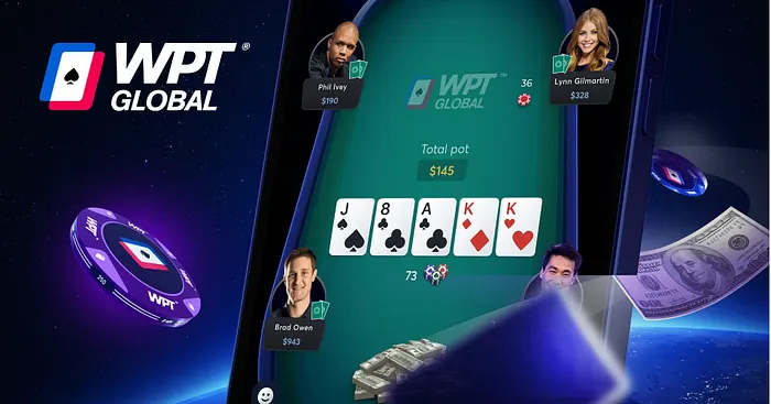 Rozgrywka pokerowa w aplikacji WPT Global na telefonie