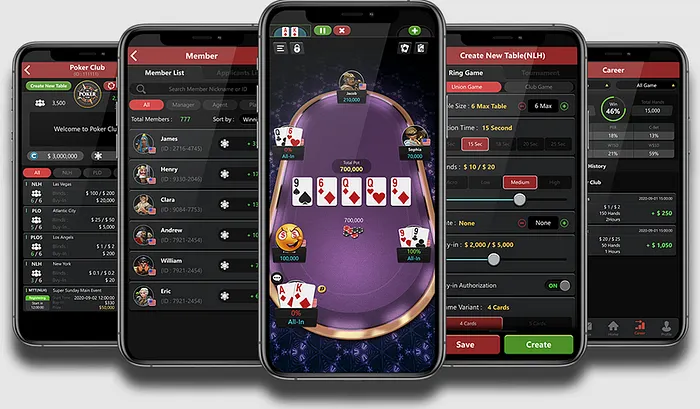 GGPoker app – interfejs aplikacji mobilnej na telefonie