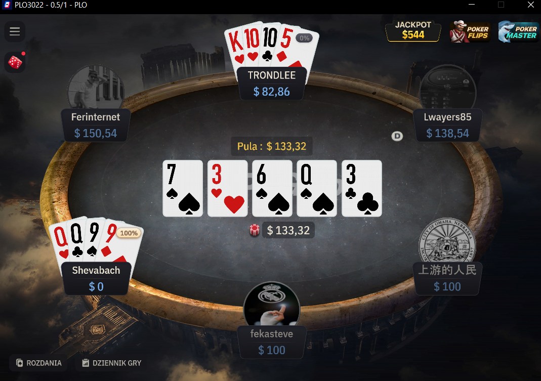 Ranking poker roomów – gra cash PLO online w WPT Global