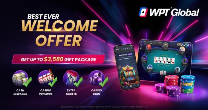 WPT Global rejestracja – bonus powitalny do 3580 USD