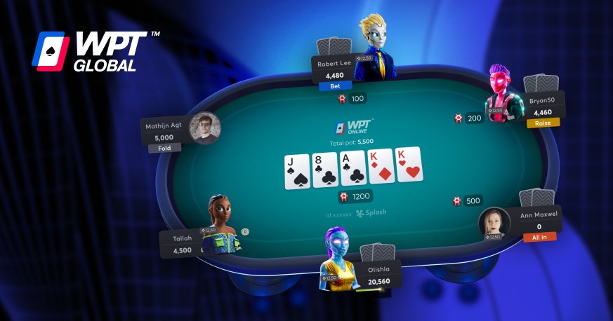 WPT Global – stół pokerowy online NLH z widokiem rozgrywki