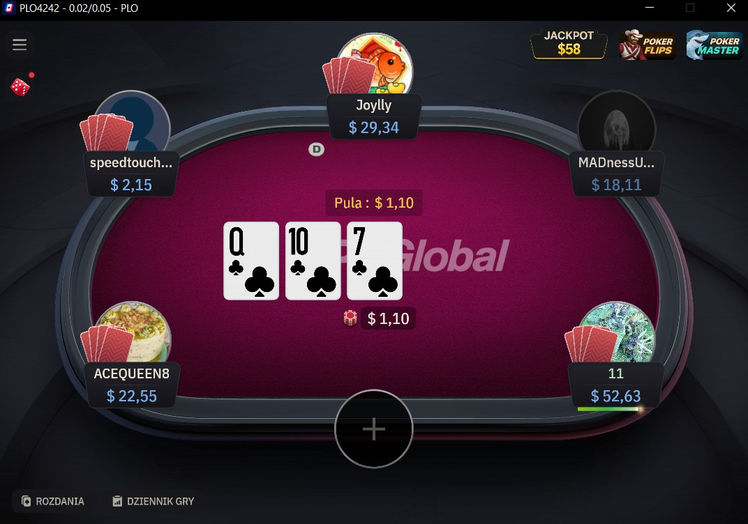 Pierwsza gra cash game w aplikacji WPT Global