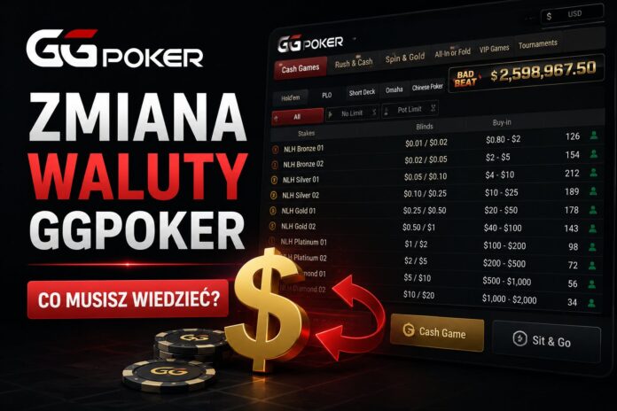 ggpoker-zmiana-waluty Zmiana waluty konta w GGPoker – czy jest możliwa