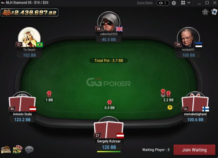 Poker online dla początkujących – stół GGPoker Stół pokerowy GGPoker dla początkujących graczy online