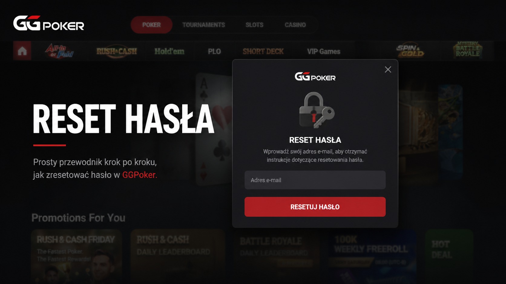 Reset hasła GGPoker i odzyskiwanie dostępu do konta