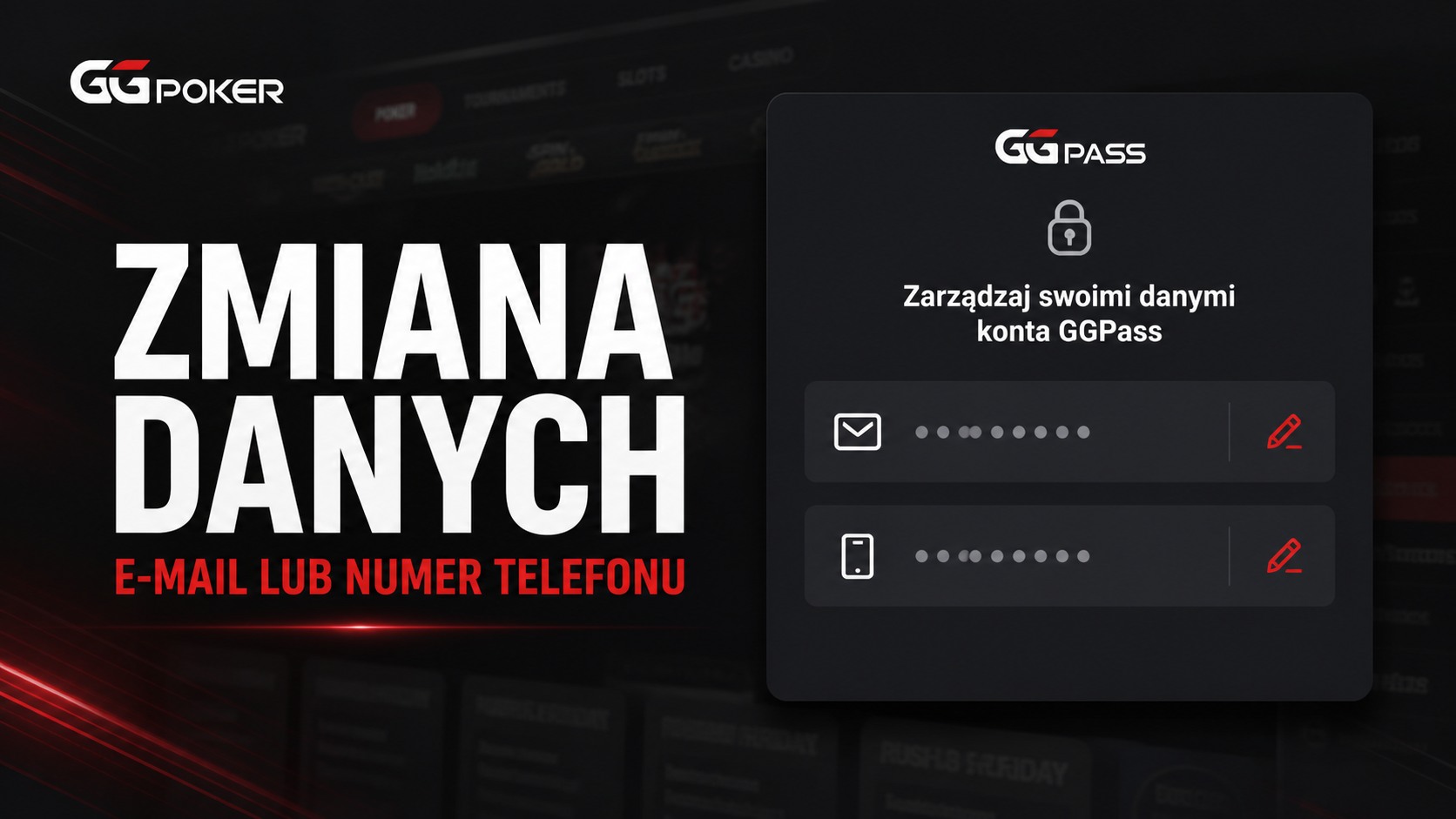 Zmiana adresu e-mail lub numeru telefonu w GGPoker