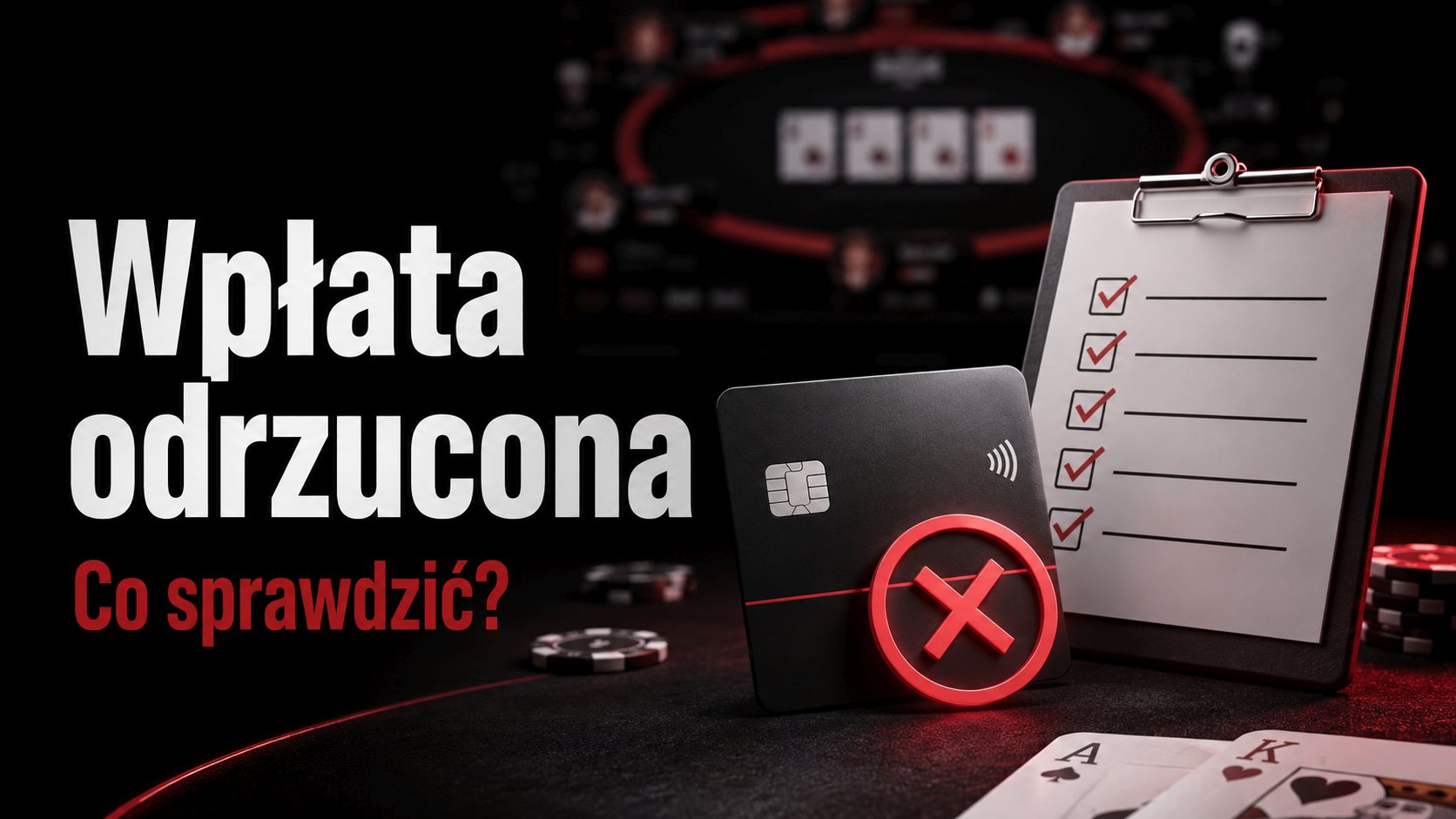 Odrzucona wpłata kartą GGPoker i lista przyczyn problemu